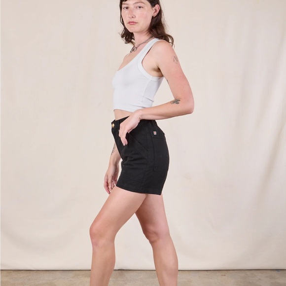 Big Bud XS Work Shorts in Black / High Waist Black Denim Shorts - Picture 4 of 6
